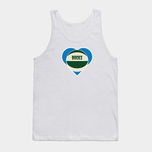 Heart Shaped Milwaukee Bucks Basketball Tank Top